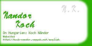 nandor koch business card
